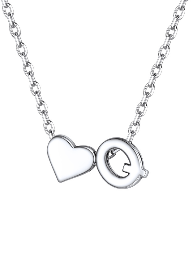 S925 Silver Heart Letter Chain