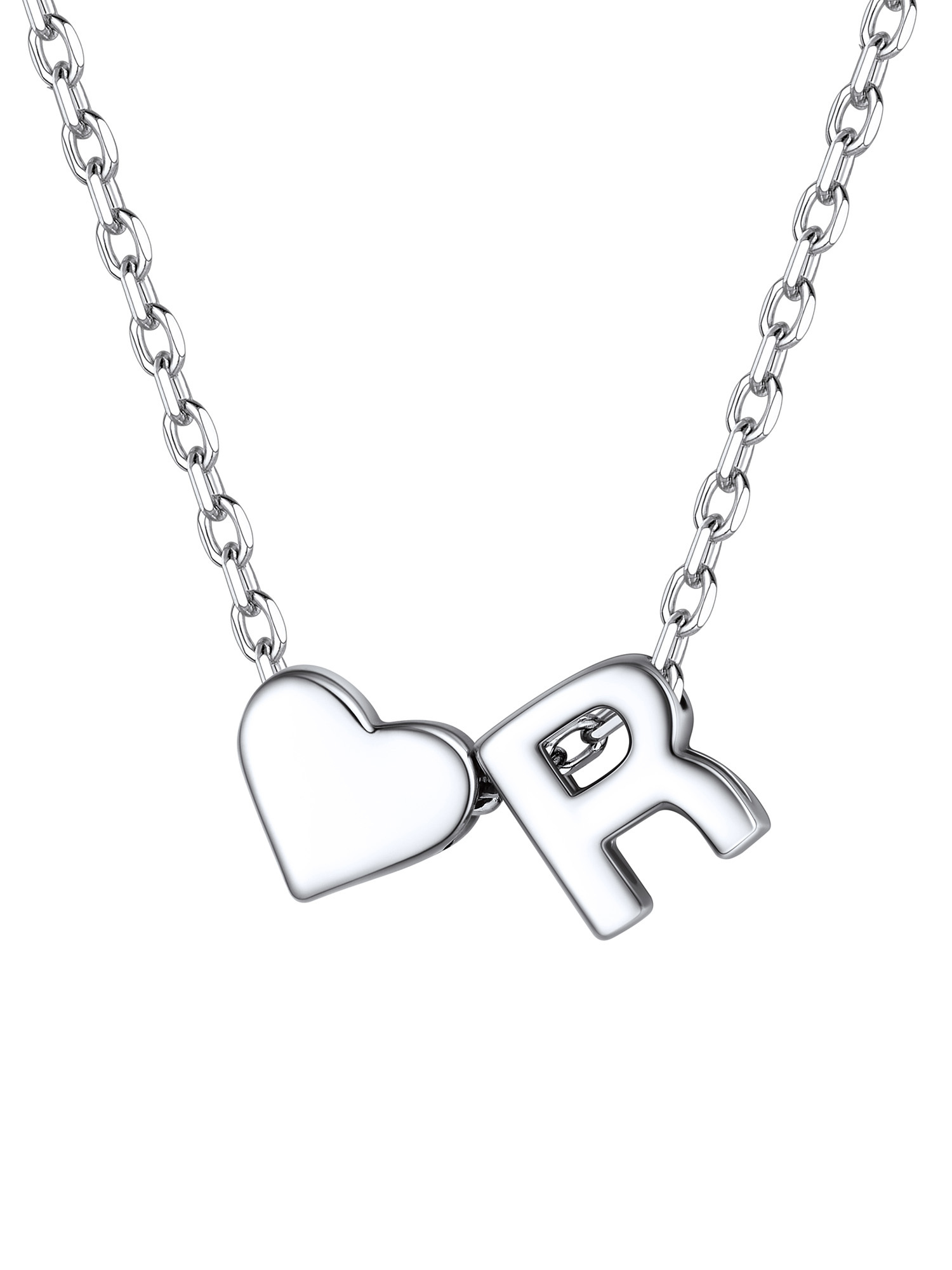 S925 Silver Heart Letter Chain