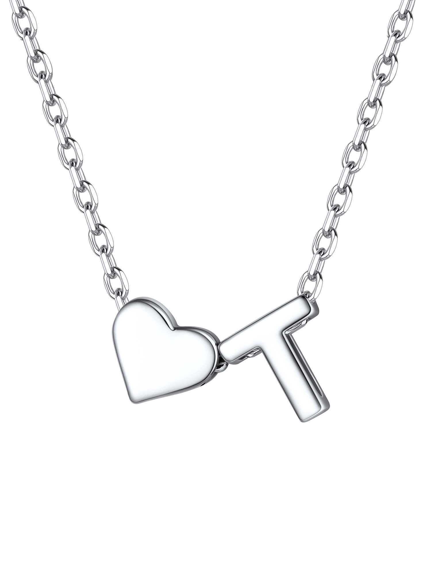 S925 Silver Heart Letter Chain
