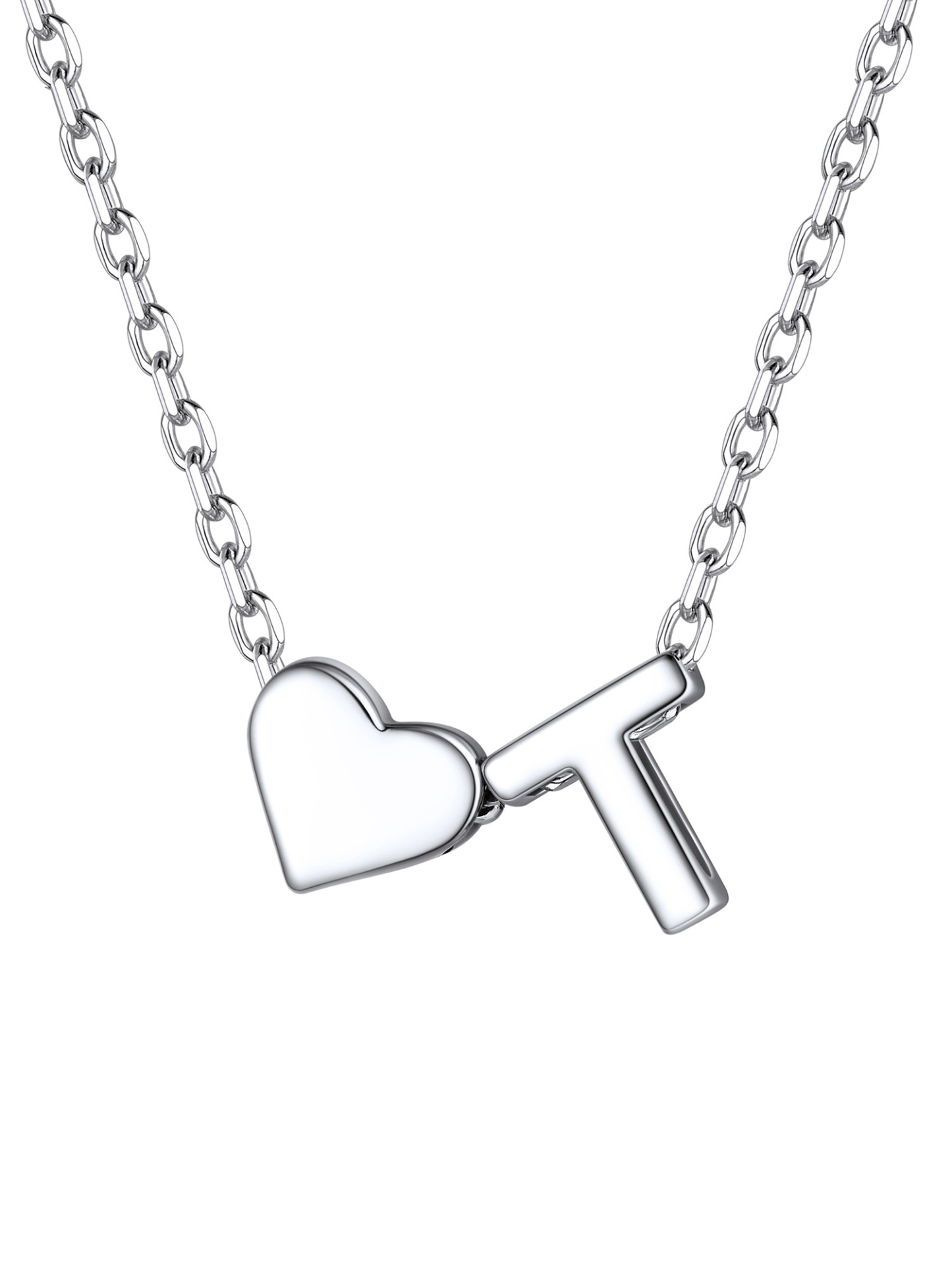S925 Silver Heart Letter Chain