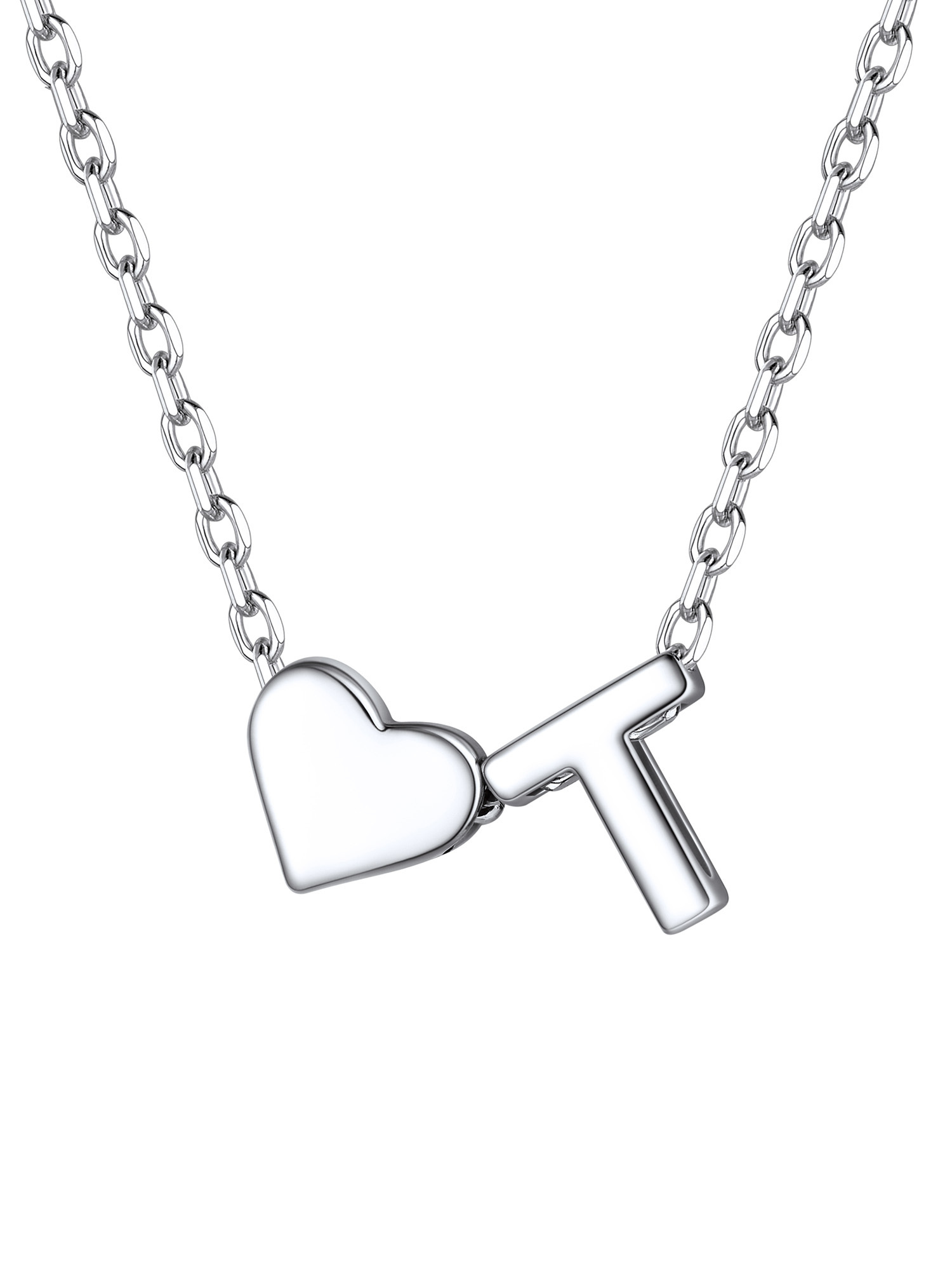 S925 Silver Heart Letter Chain