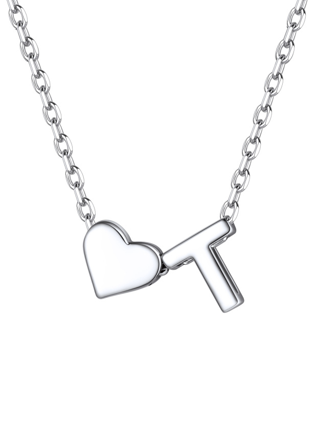S925 Silver Heart Letter Chain