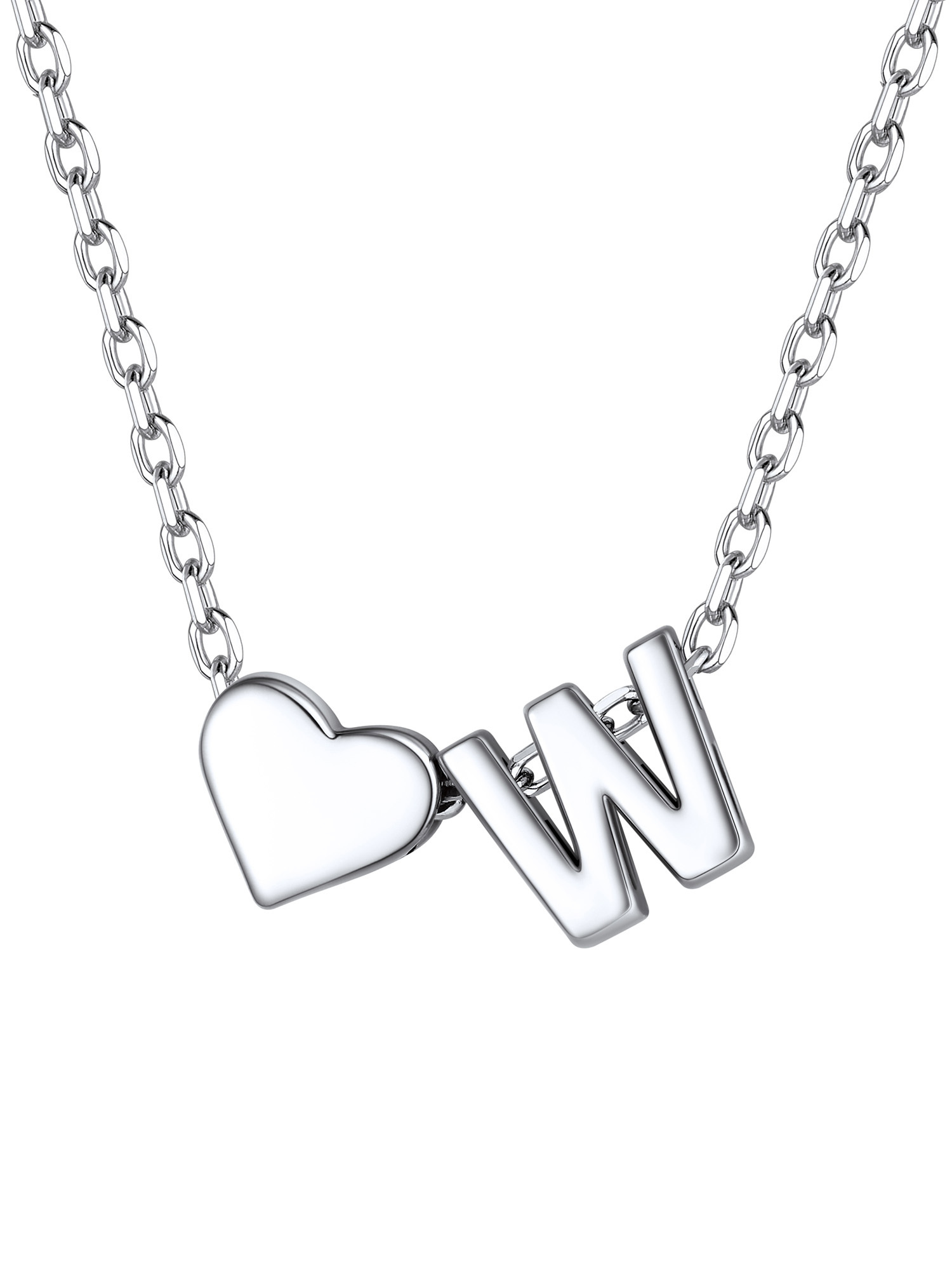 S925 Silver Heart Letter Chain