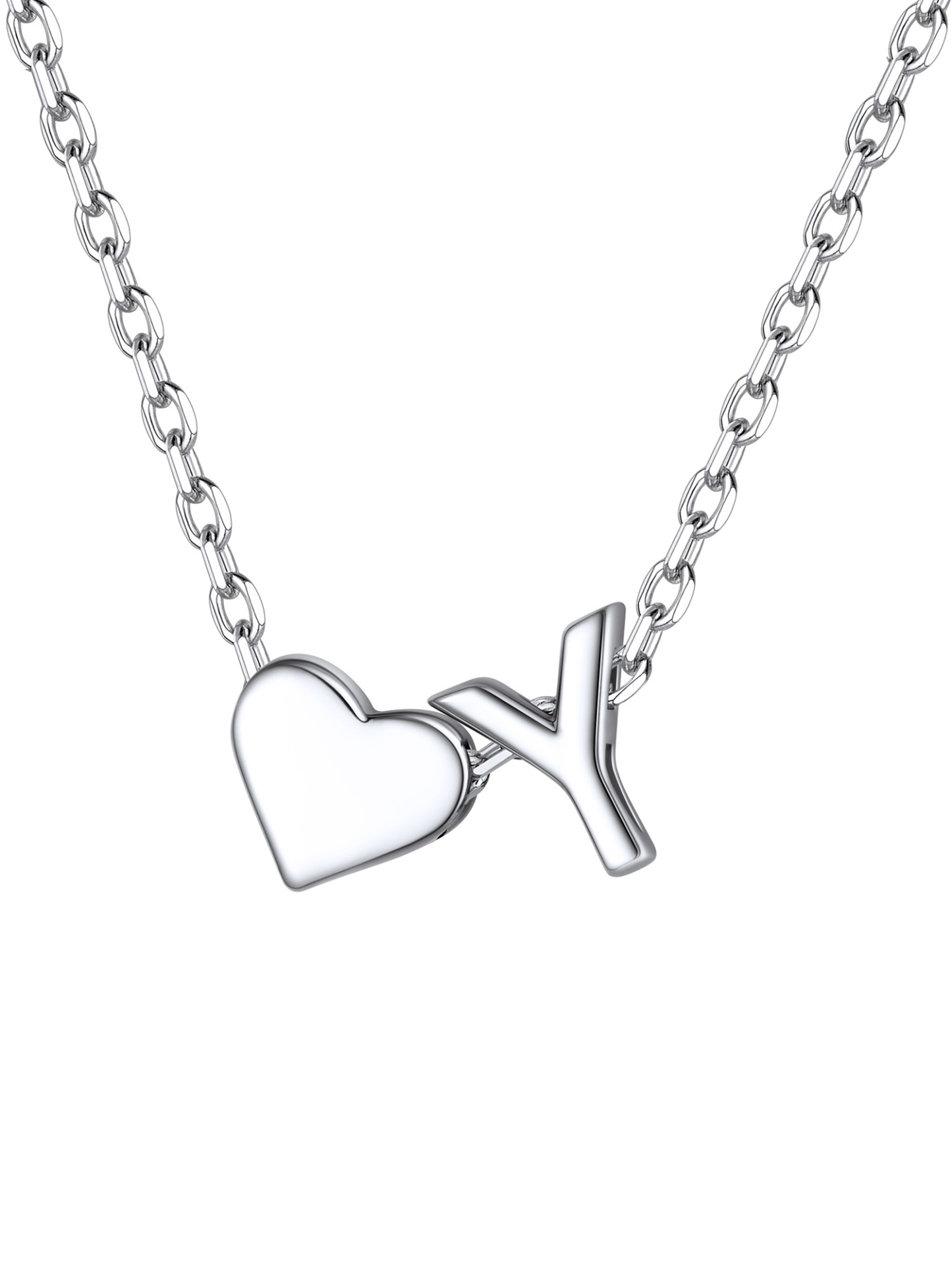 S925 Silver Heart Letter Chain