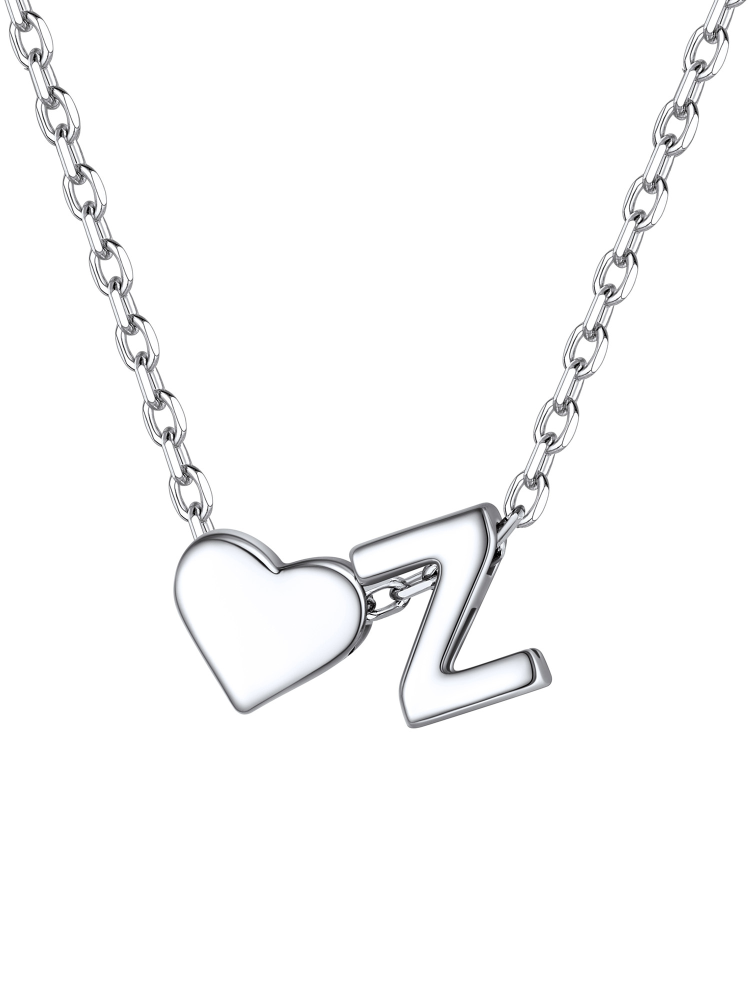 S925 Silver Heart Letter Chain