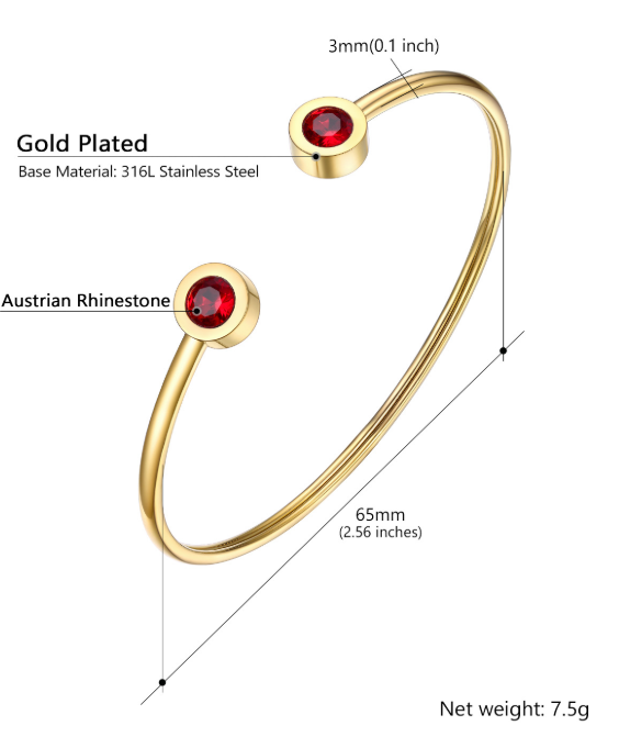 Gold Plated Open Bangle