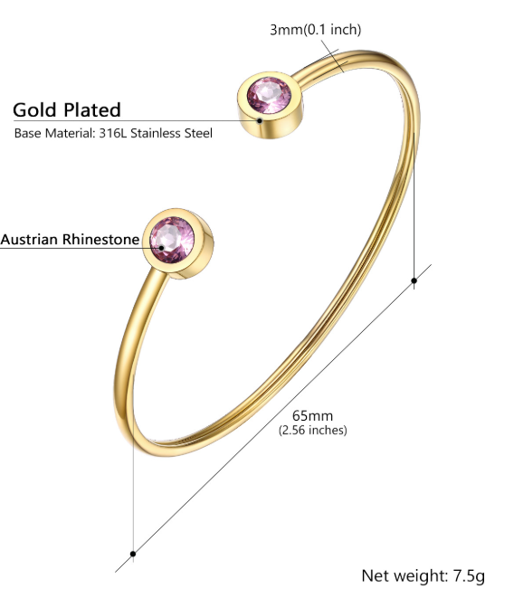 Gold Plated Open Bangle