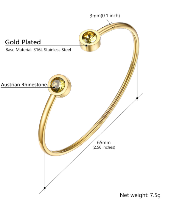 Gold Plated Open Bangle