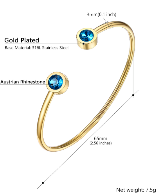 Gold Plated Open Bangle