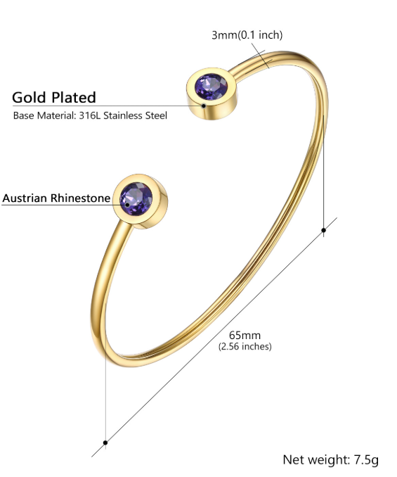 Gold Plated Open Bangle