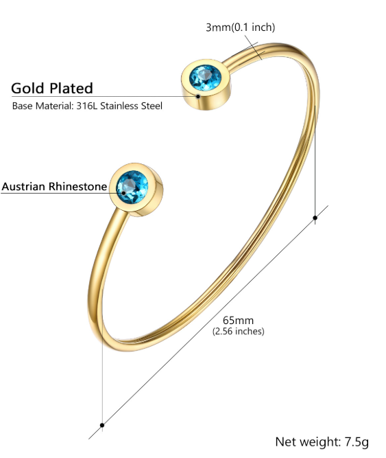 Gold Plated Open Bangle