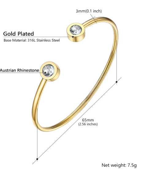 Gold Plated Open Bangle