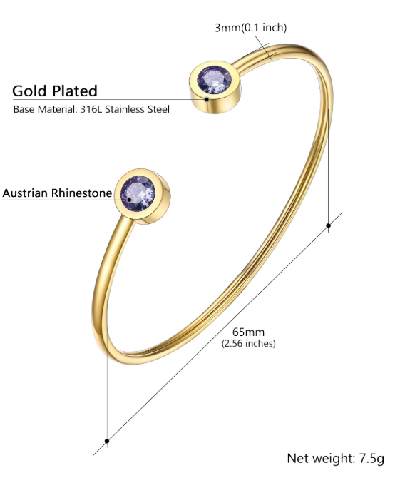 Gold Plated Open Bangle