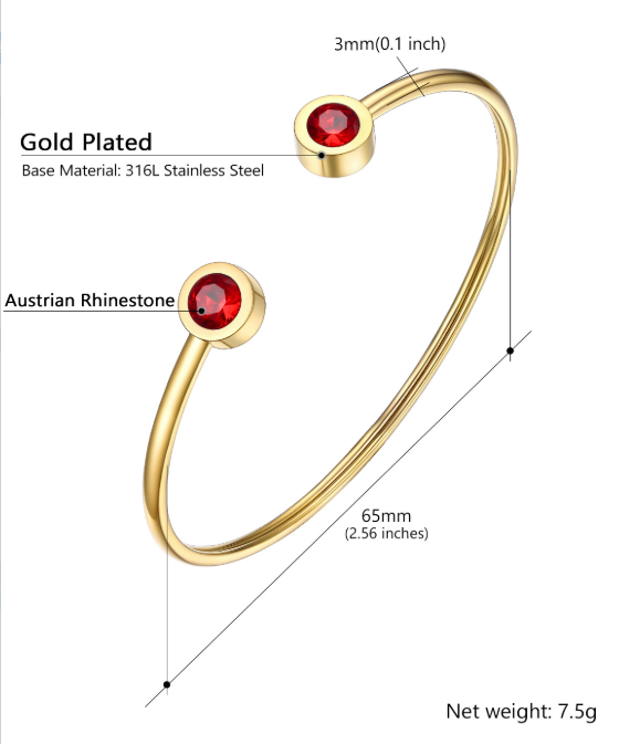 Gold Plated Open Bangle
