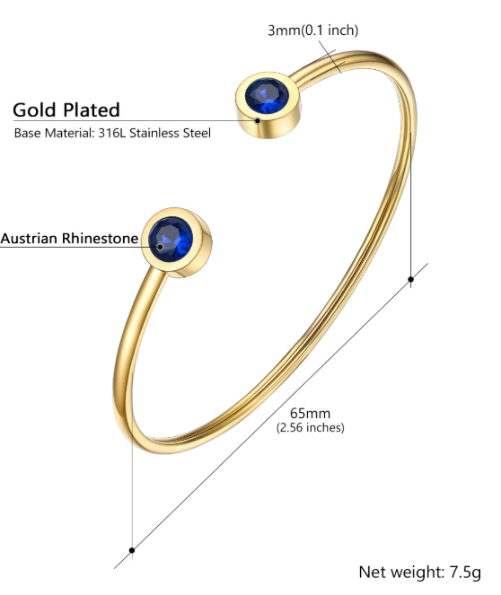 Gold Plated Open Bangle