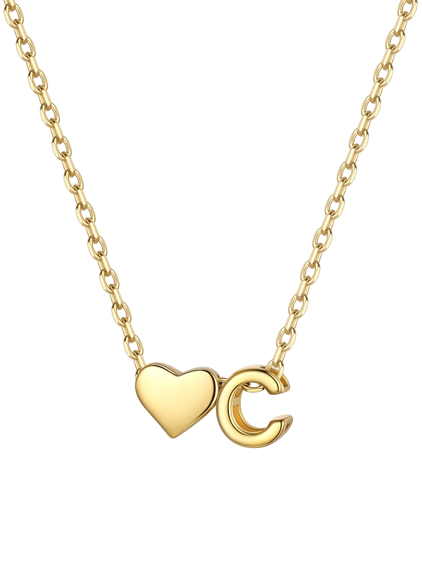 S925 Silver Heart Letter Chain