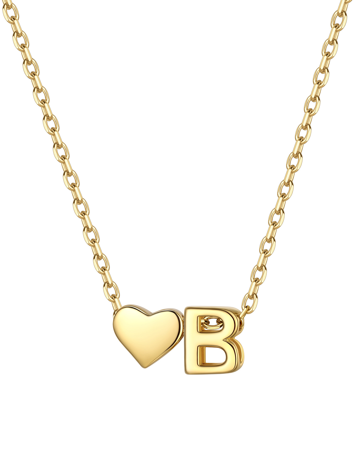 S925 Silver Heart Letter Chain