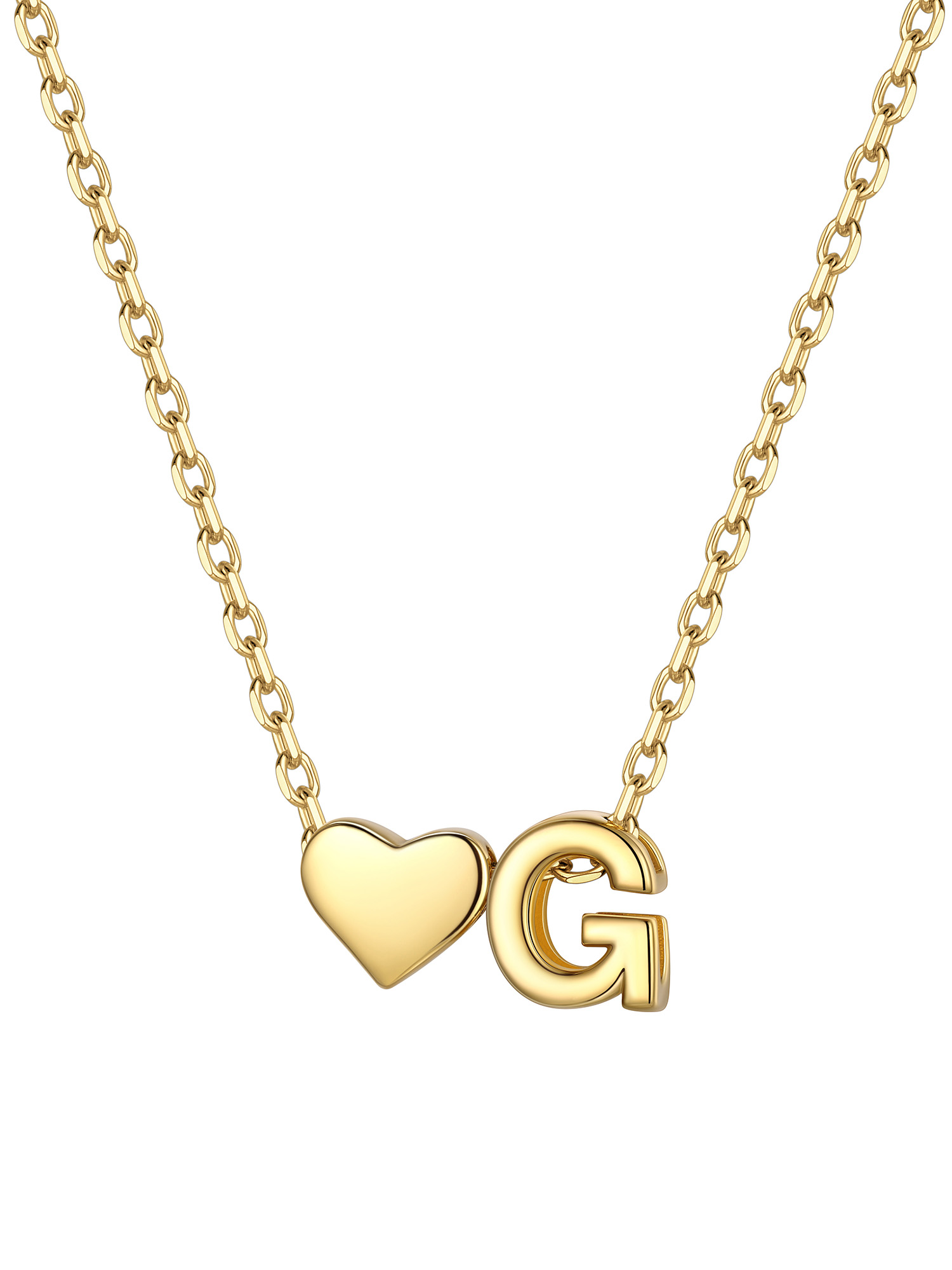 S925 Silver Heart Letter Chain