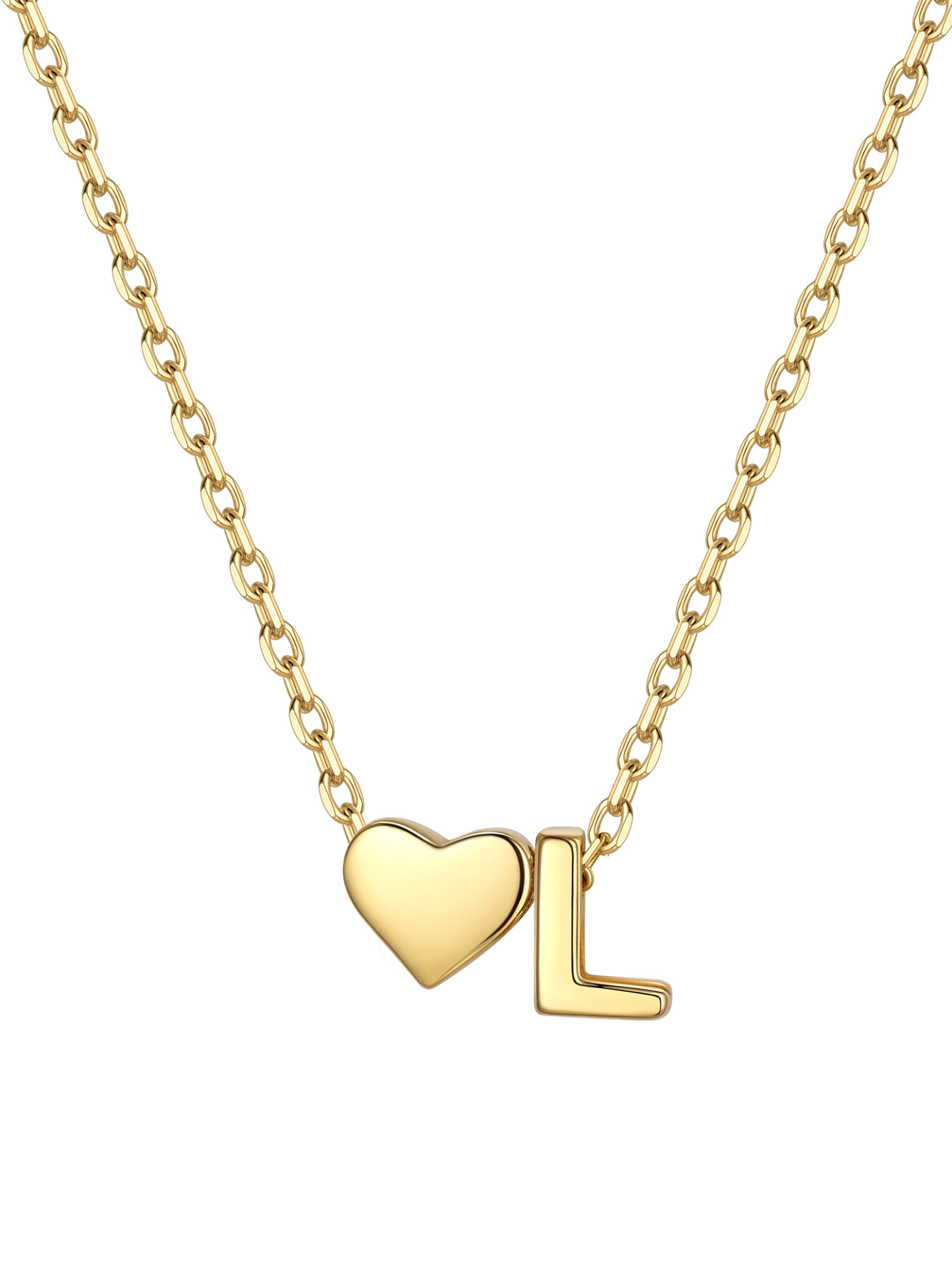 S925 Silver Heart Letter Chain