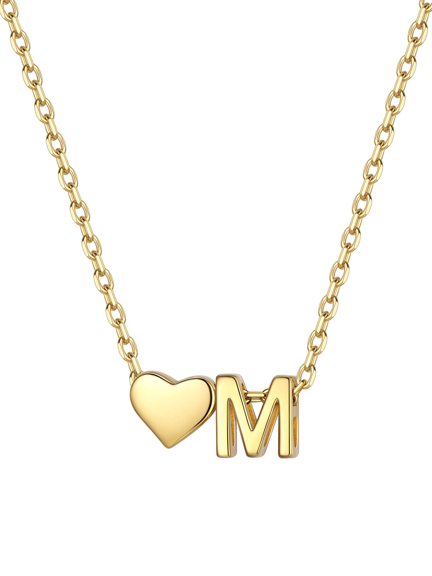 S925 Silver Heart Letter Chain