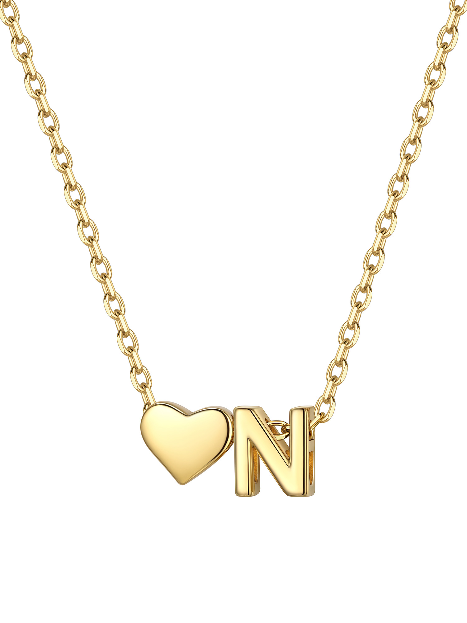 S925 Silver Heart Letter Chain