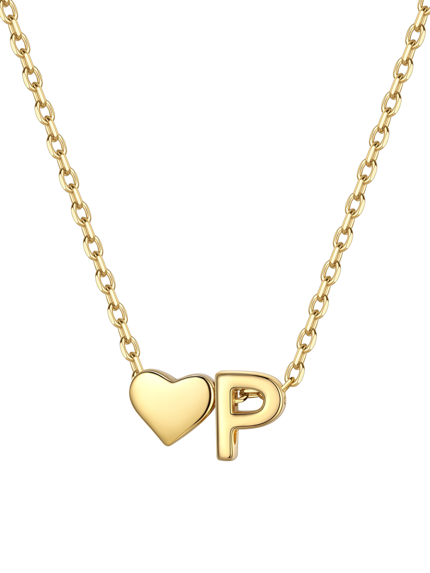 S925 Silver Heart Letter Chain