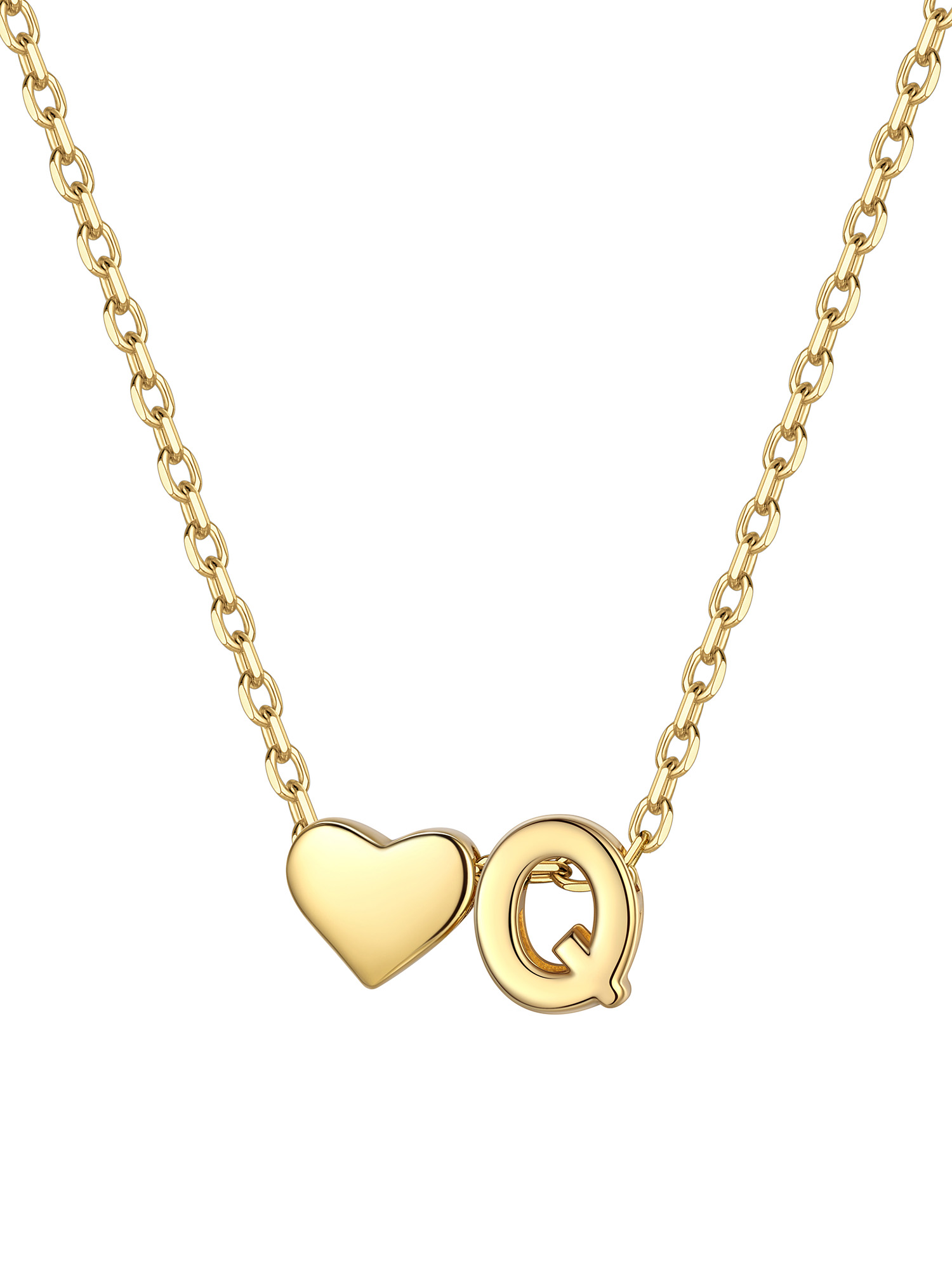 S925 Silver Heart Letter Chain