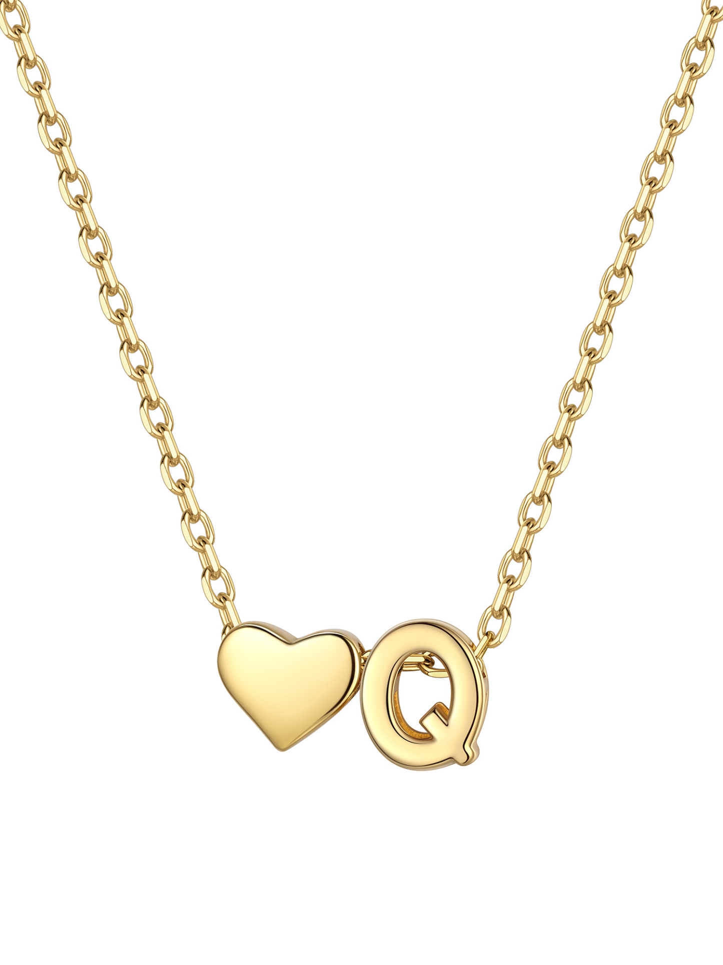 S925 Silver Heart Letter Chain