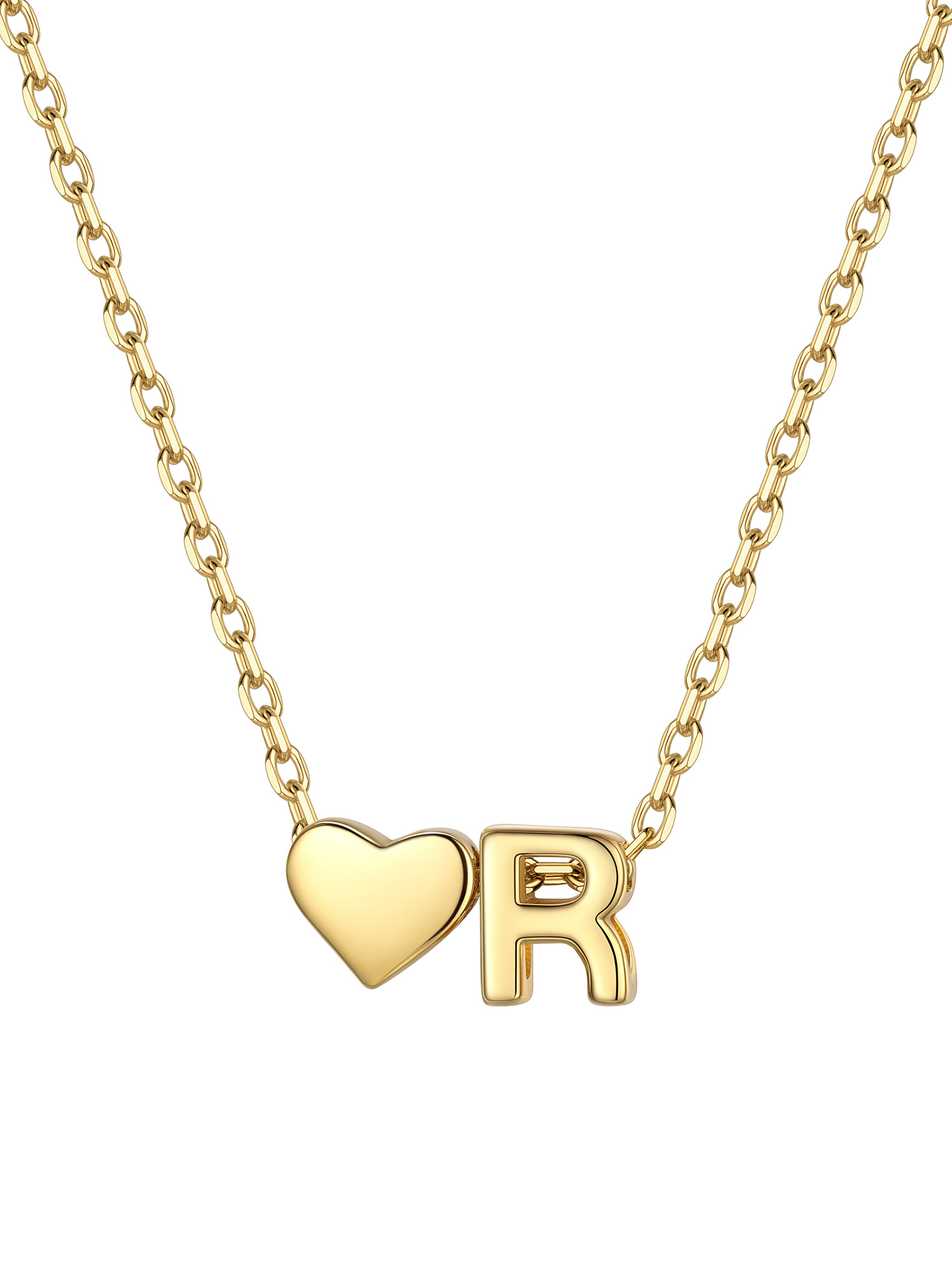 S925 Silver Heart Letter Chain