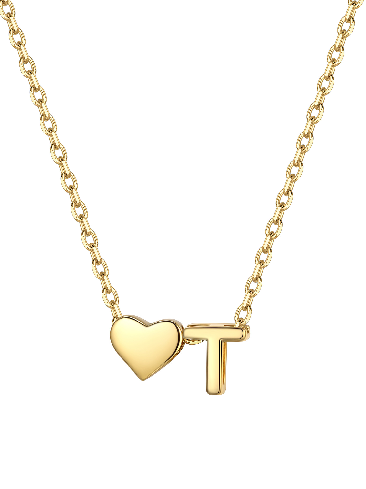 S925 Silver Heart Letter Chain