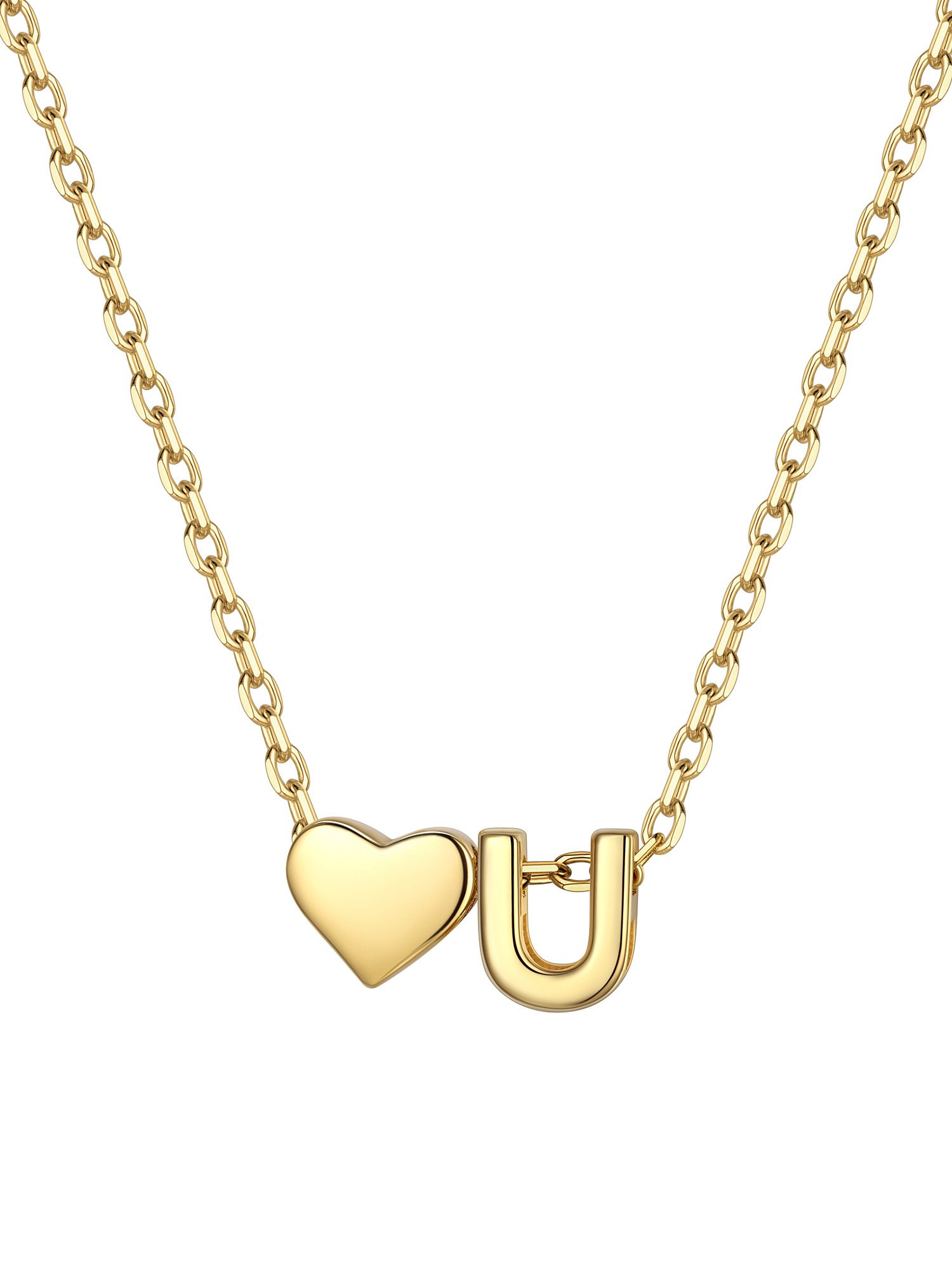 S925 Silver Heart Letter Chain