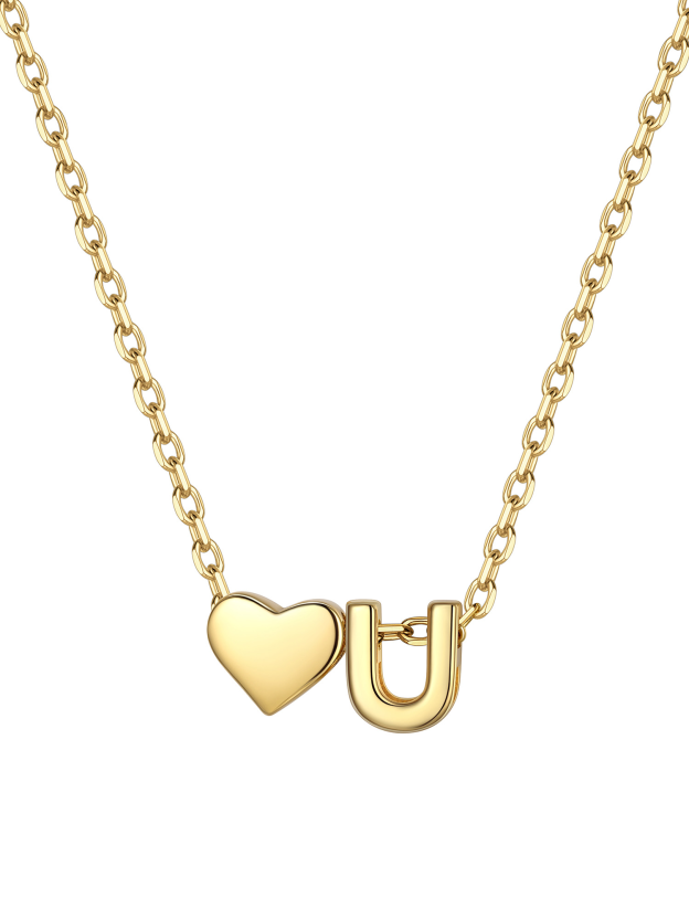 S925 Silver Heart Letter Chain