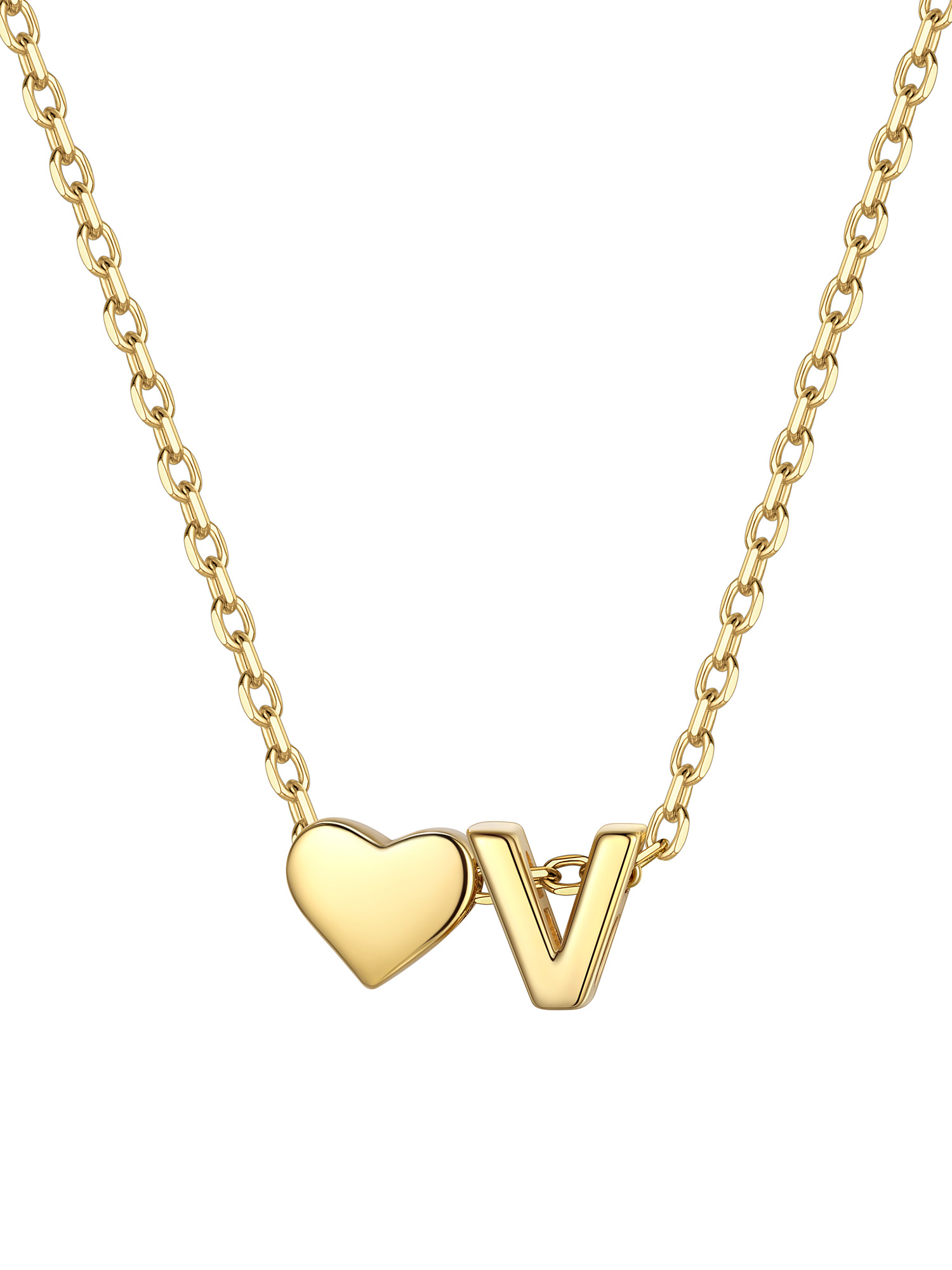 S925 Silver Heart Letter Chain