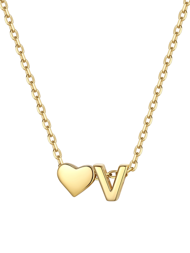 S925 Silver Heart Letter Chain