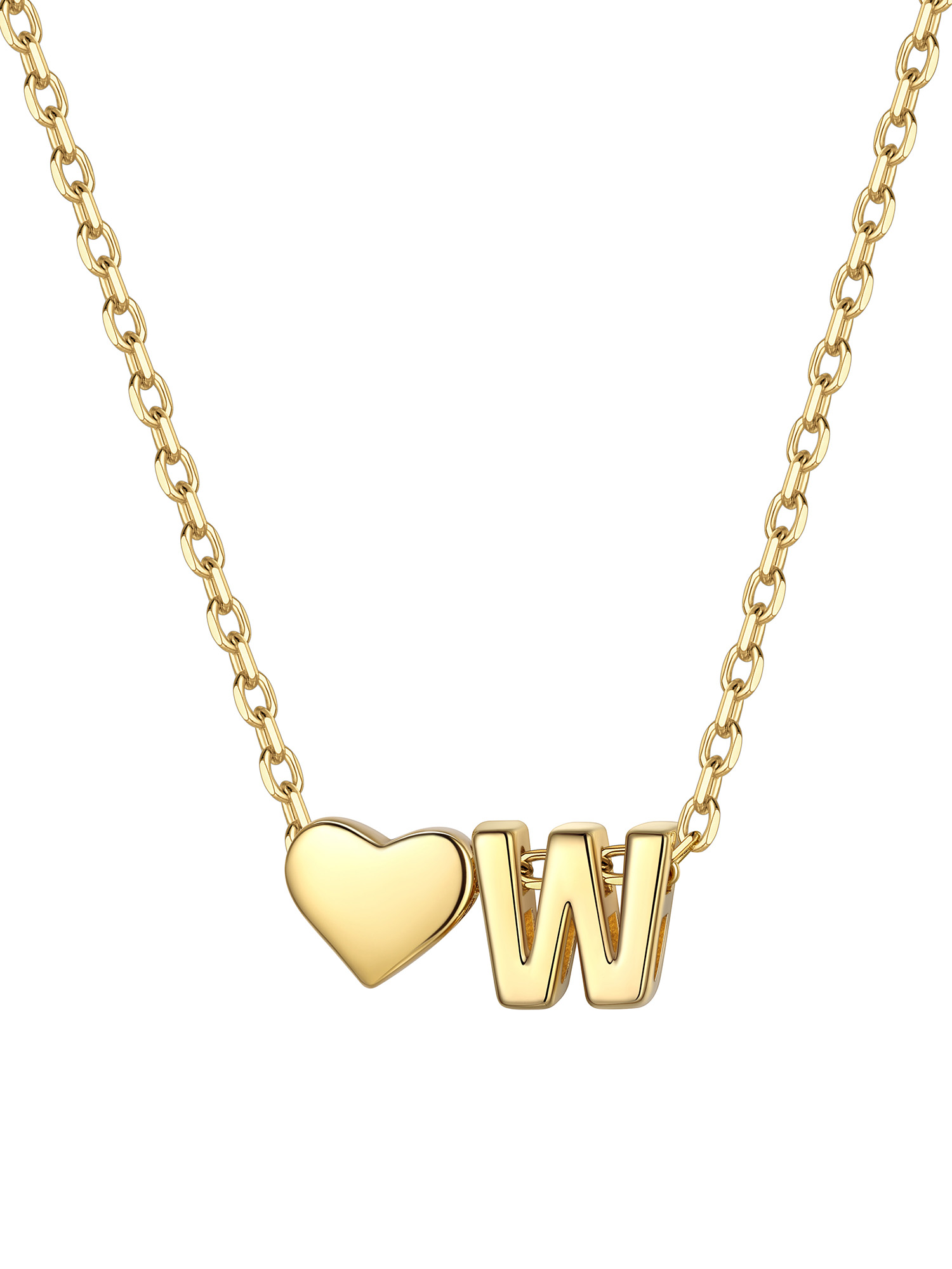 S925 Silver Heart Letter Chain