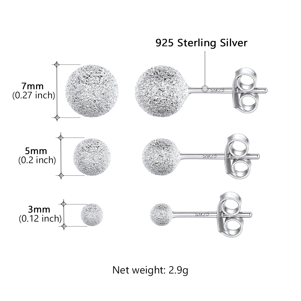 S925 Silver Stud Earrings - Minimalist Design