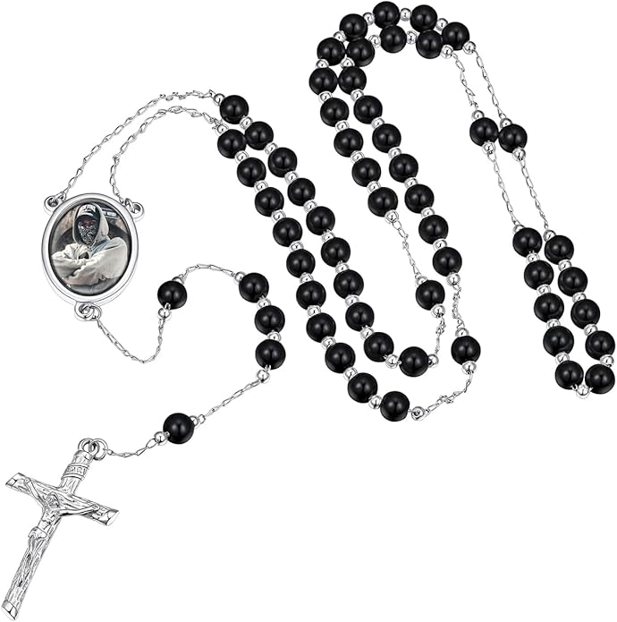 Women's Glass Pearl Rosary Necklace