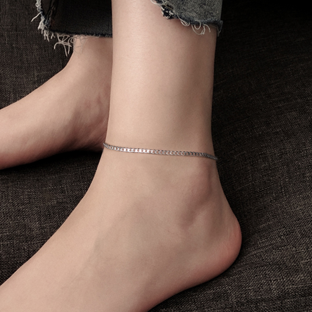 S925 Cuban Link Chain Anklet