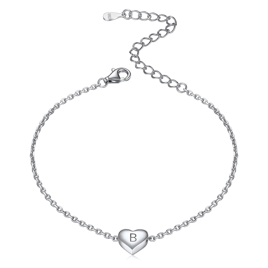 Heart Initial Charm Bracelet