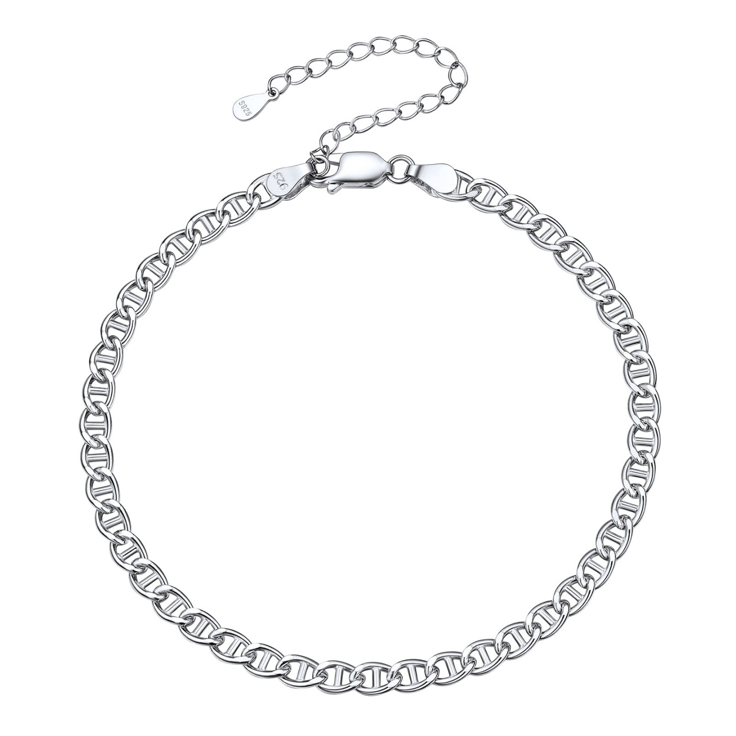 Silver Box Chain Ankle