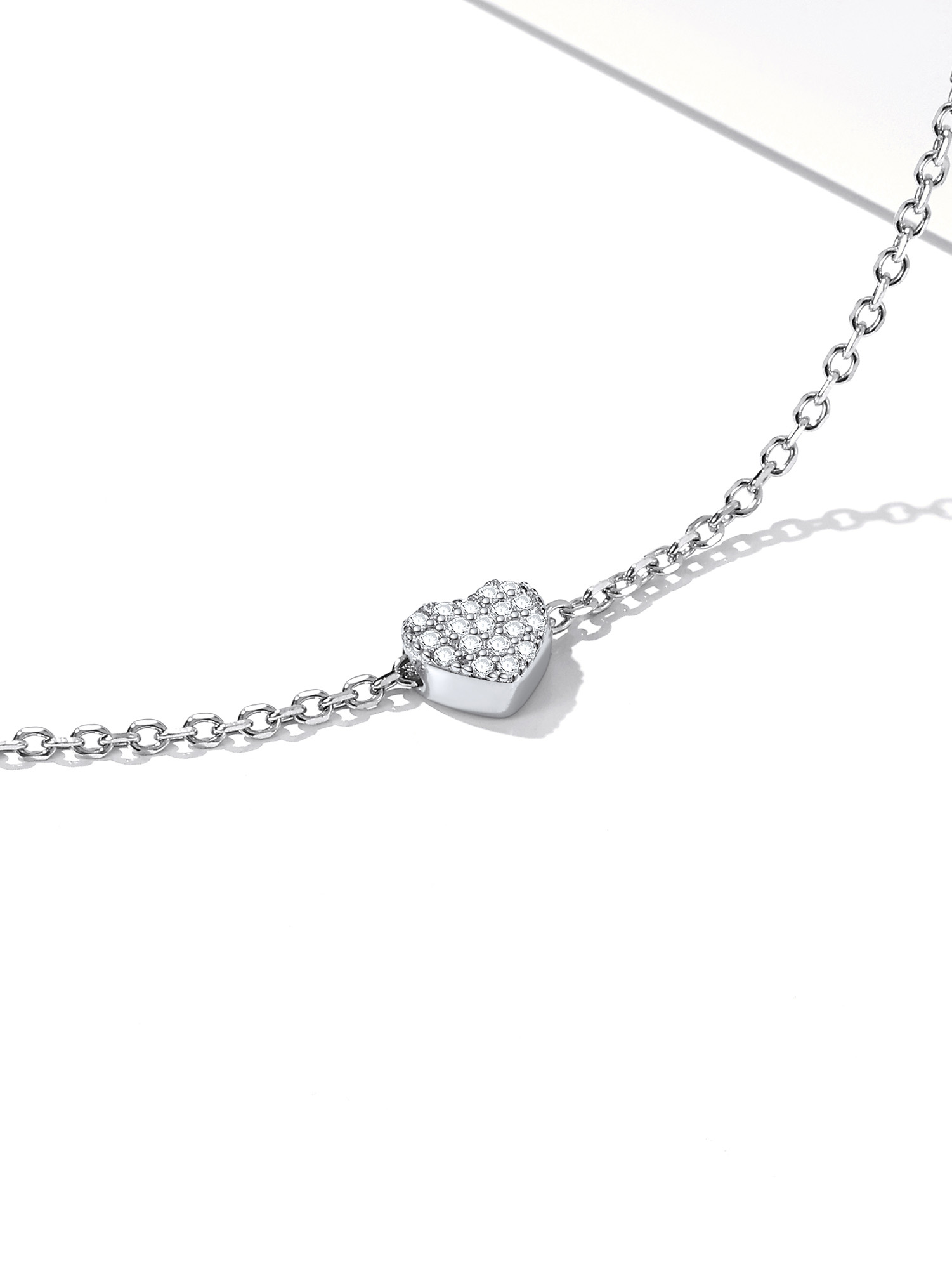 Full Cubic Zircon heart anklet