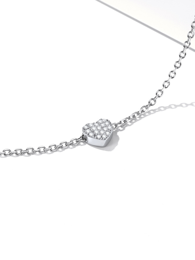 Full Cubic Zircon heart anklet