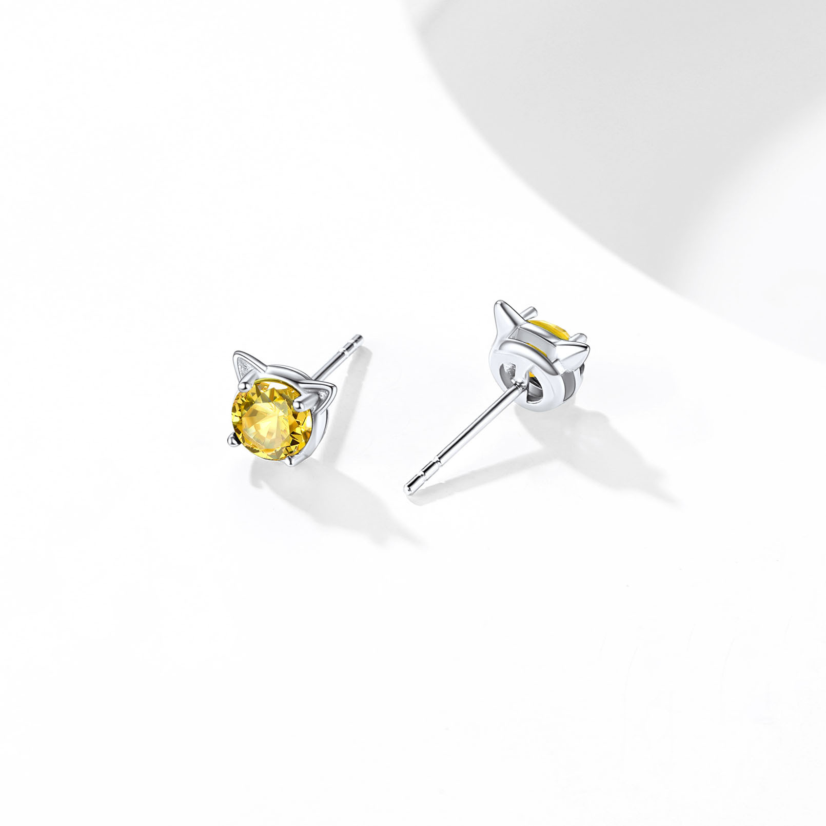 Sterling Silver CZ Earrings with Birthstone Studs