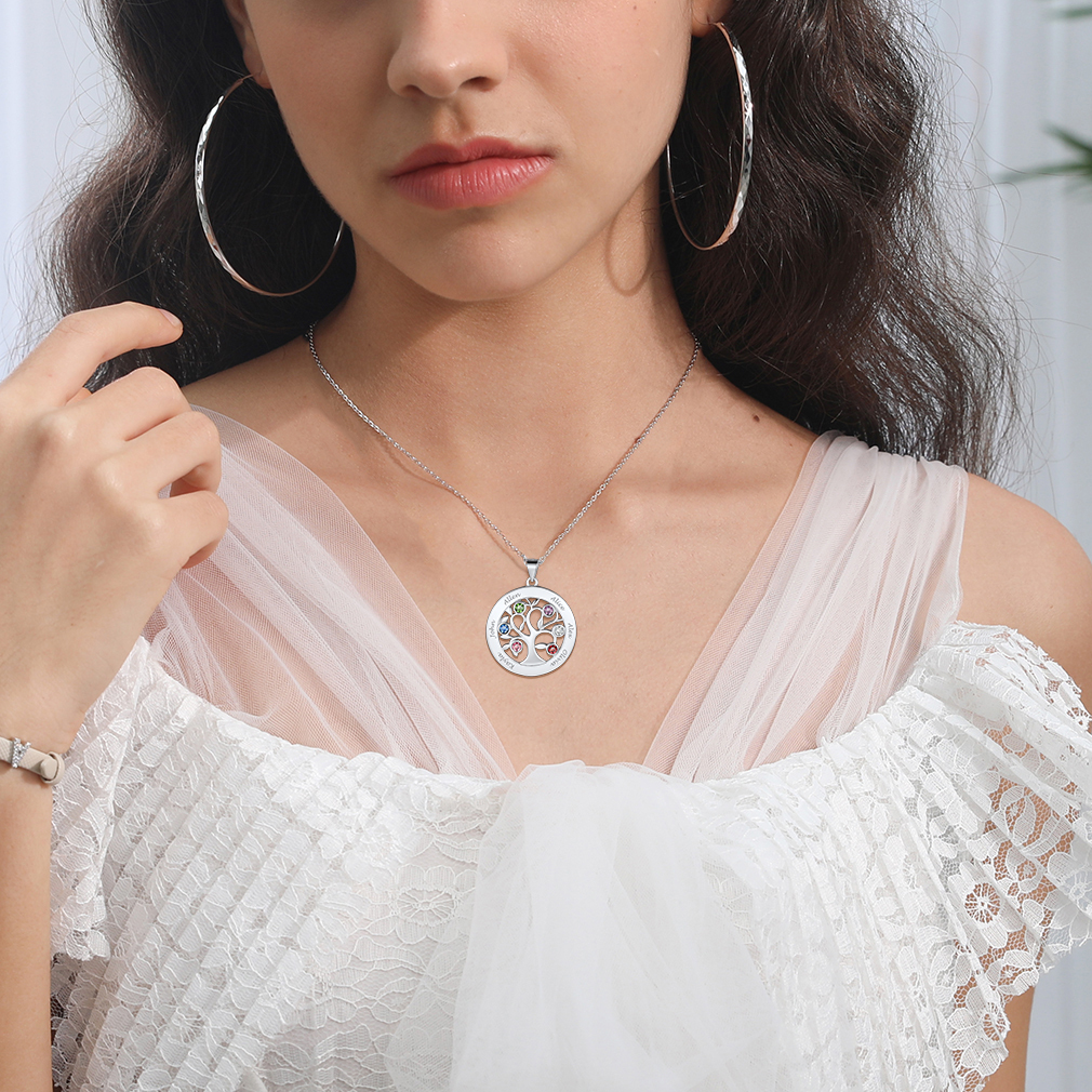 Birthstone Tree of Life Necklace