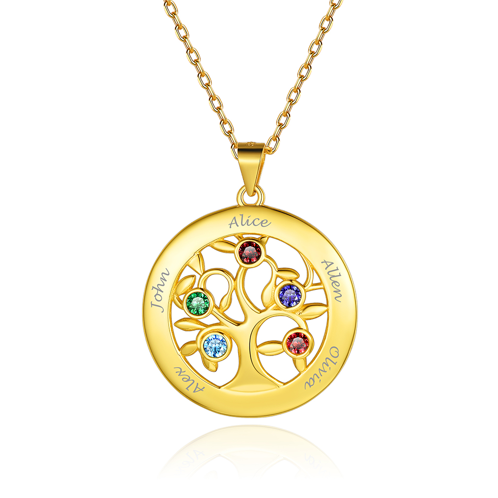 Birthstone Tree of Life Necklace