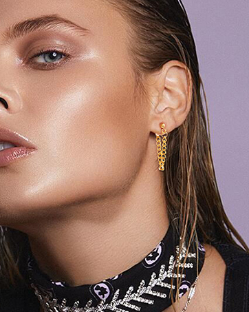 Punk Drop Earrings - 316L Stainless Steel with Cuban Chain