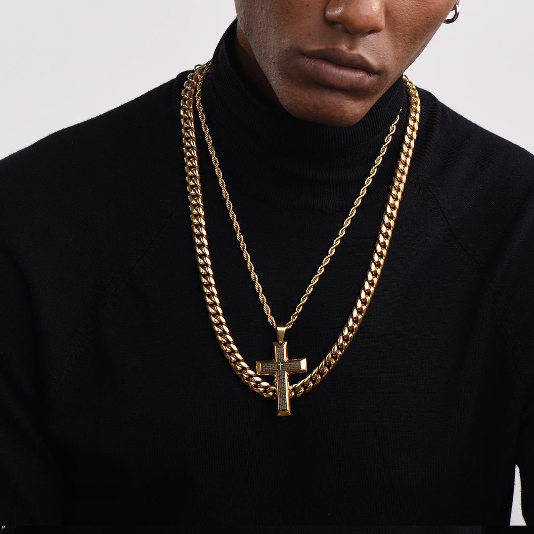 Twisted Rope Chain Necklace-18K Gold Plated for men