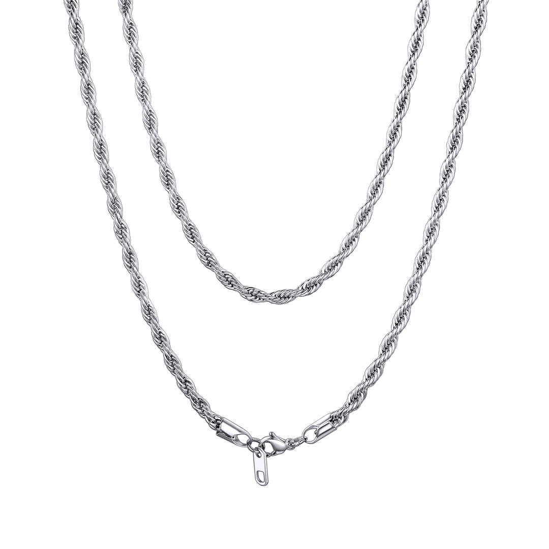 3mm Steel Twisted Rope Chain Necklace