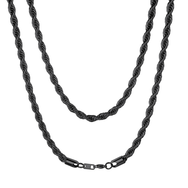 6mm Stainless Steel Twisted Rope Chain Necklace 