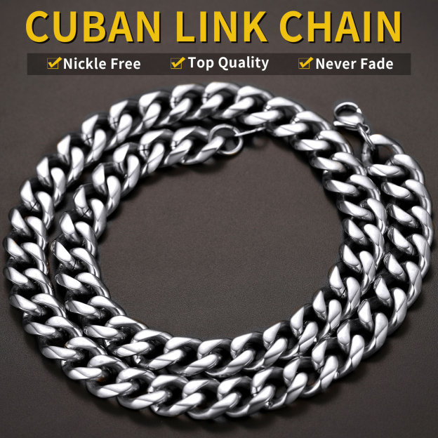 Cuban chain necklace,  stainless steel ,Nickle Free